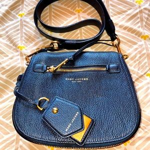 Black Leather Marc Jacobs saddle bag